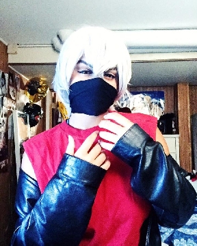 Mya in 2016, testing her complete look for Saeran Choi from Mystic Messenger